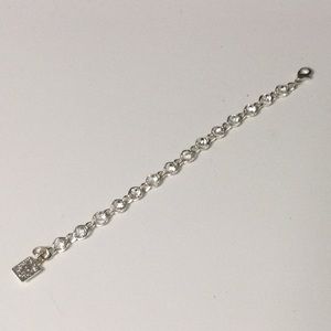 Silver & Faux Diamond Chain Bracelet w/ LobsterClaw Closure and Anne Klein Charm